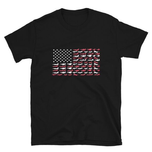 Pilot Airplane American Flag T-Shirt