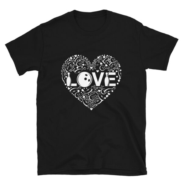 Bowling Love Heart Pattern T-shirt