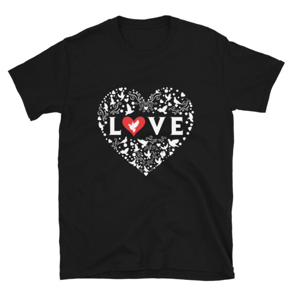 Pigeon Love Heart Pattern T-Shirt
