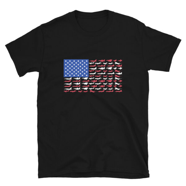 Pilot Airplane American Flag Airplane Flag T-Shirt