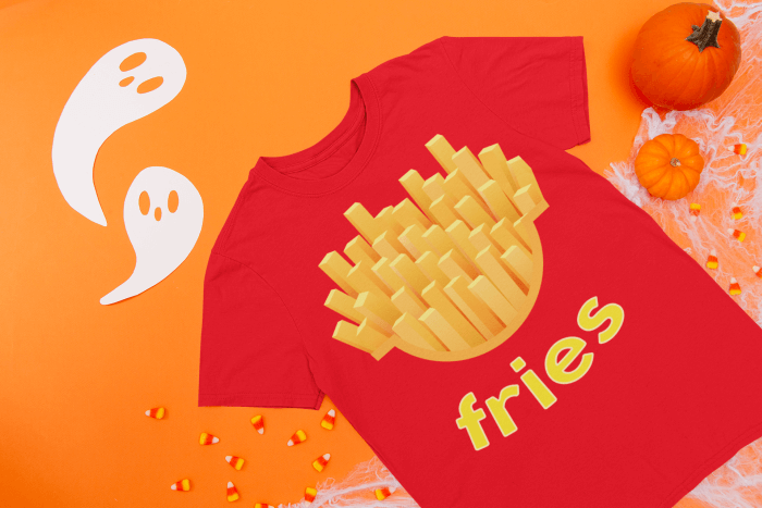 French-Fries-T-Shirt-mockup-with-halloween-items