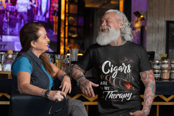 cigars-are-my-therapy-t-shirt-mockup-of-a-white-bearded-man