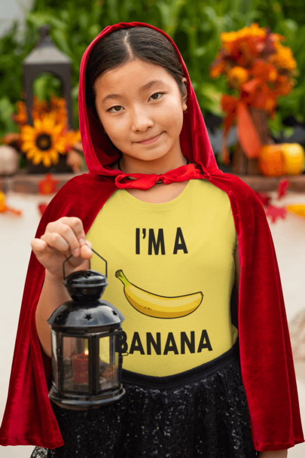 im-a-banana-t-shirt-mockup-of-a-girl-with-a-red-cape